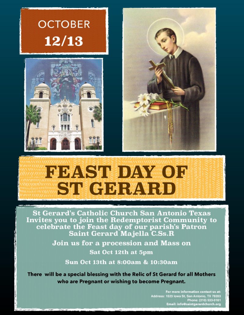 Feast Day of St. Gerard OBLATE